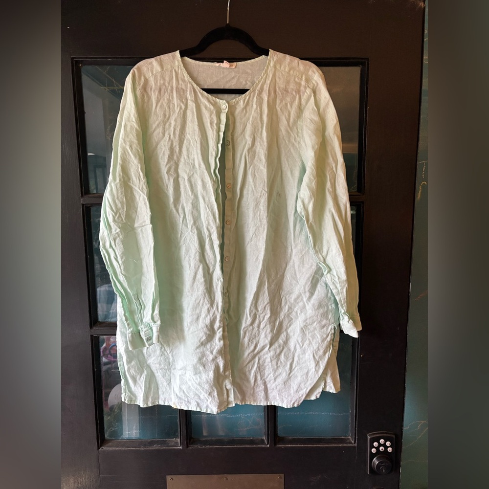 Eileen Fisher seafoam linen tunic